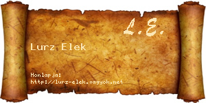 Lurz Elek névjegykártya